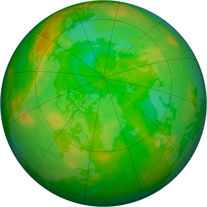 Arctic ozone map for 15 July 1982